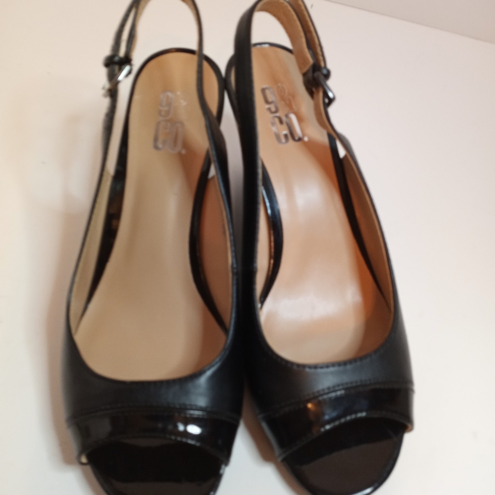 9 & CO JUGEVETTE BLACK SHOES SIZE 8M - Picture 2 of 6